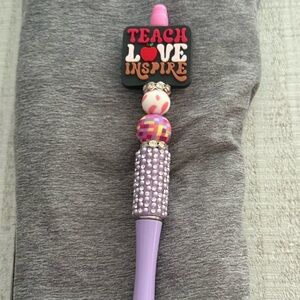 Teach Love Inspire Rhinestone Lavender Pen